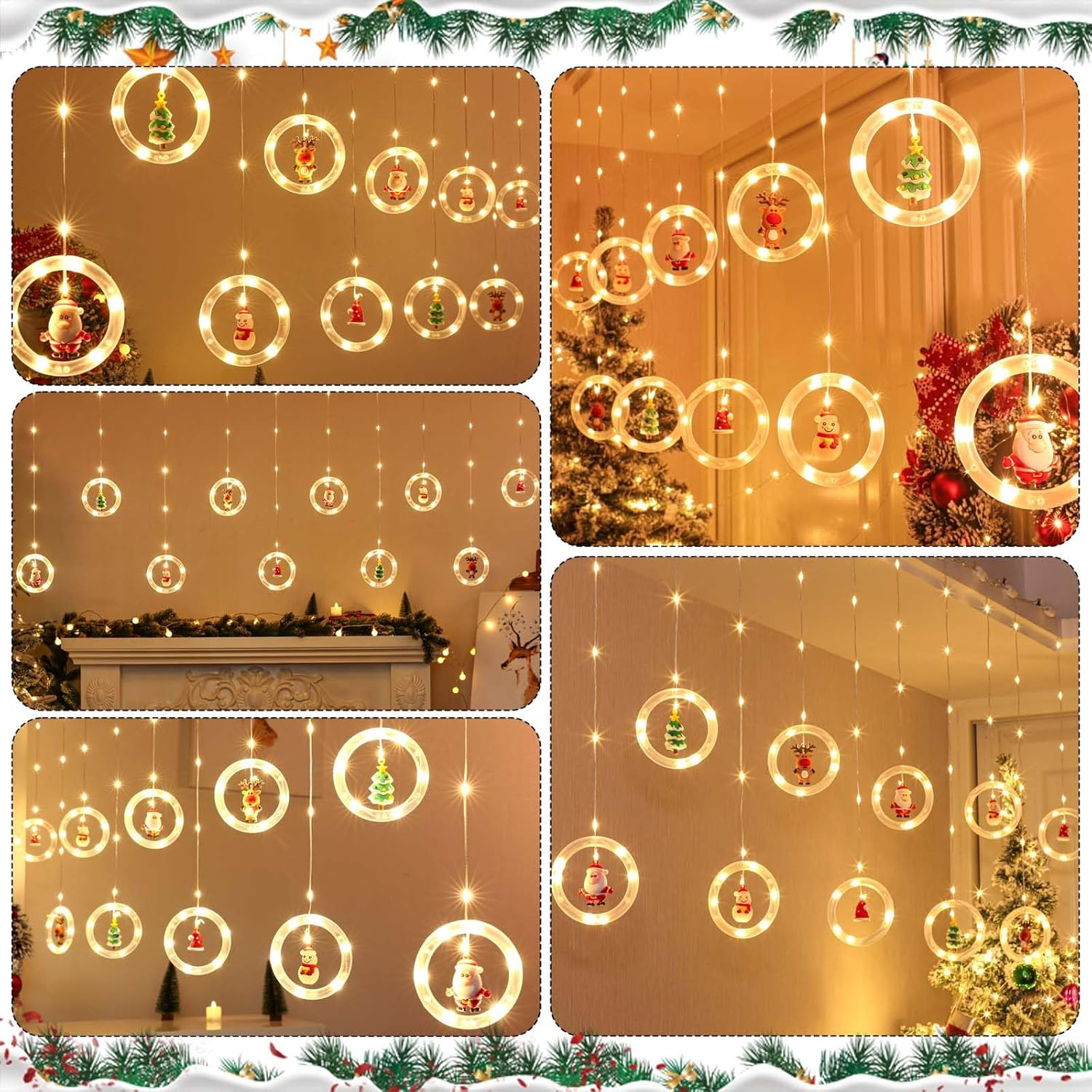 Serie de luz LED aros Navidad